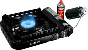 GasOne 15,000 BTU Propane or Butane Stove Dual Fuel Stove Portable Camping Stove - Patented - with Carrying Case Great for Emergency Preparedness Kit