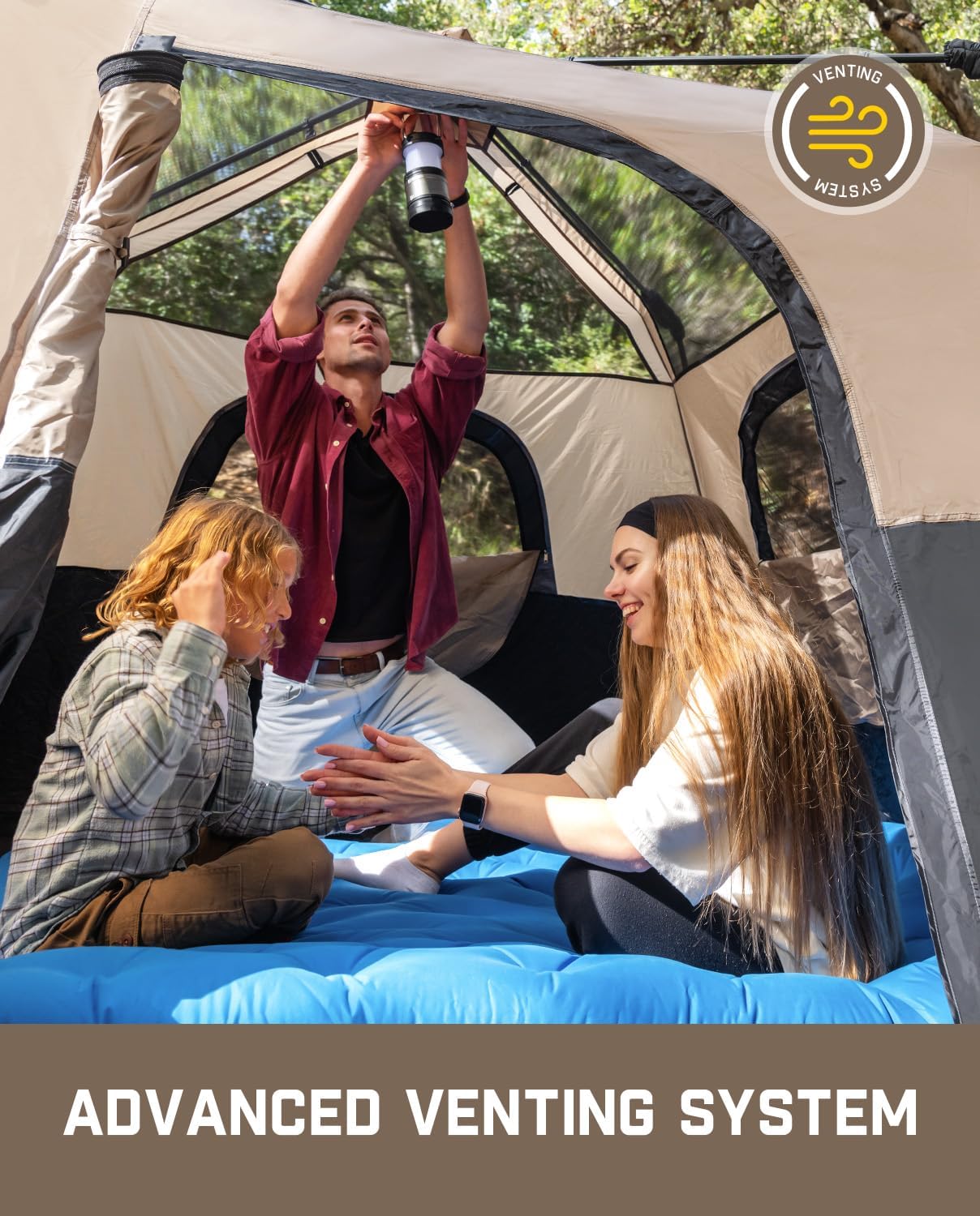 FanttikOutdoor Camping Tent 4/6/8/10 Person Instant Cabin Tent Setup in 60 Seconds with Rainfly & Windproof Portable with Carry Bag for Family Camping & Hiking - Image 4