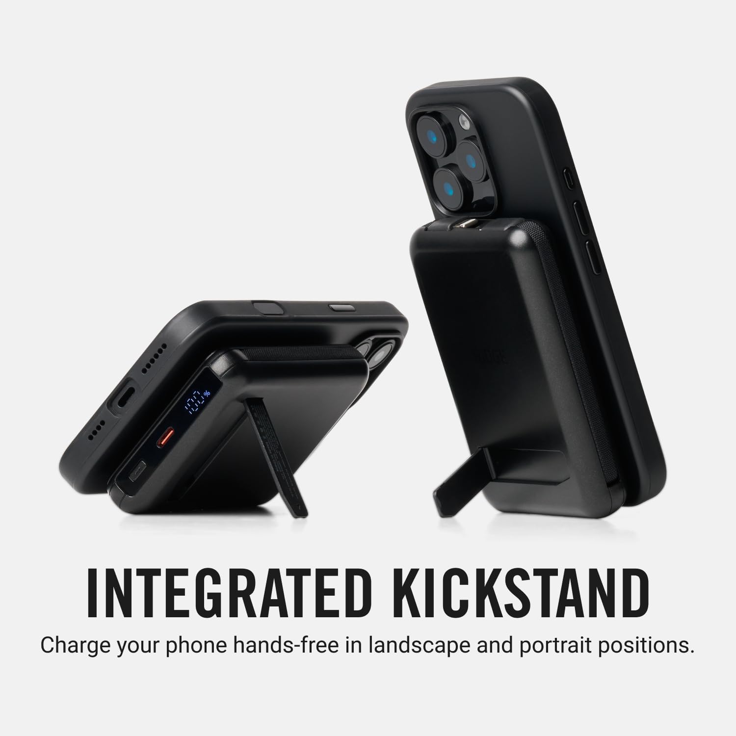 Ridge Magnetic Power Bank Battery Pack 10,000mAh - Fast Charging, Compatible with MagSafe - Portable Charger Powerbank - with Built in Cables, Wireless Charging & Magnetic Attachment (Matte Black) - Image 7
